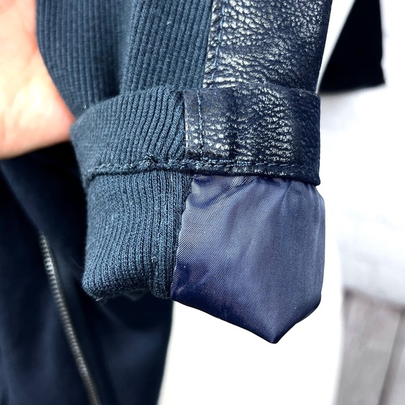 🚫SOLD!|•[BLANKNYC]•| Draped Full Zip Faux Leather Snakeskin Cardigan + Cotton - Picture 13 of 16